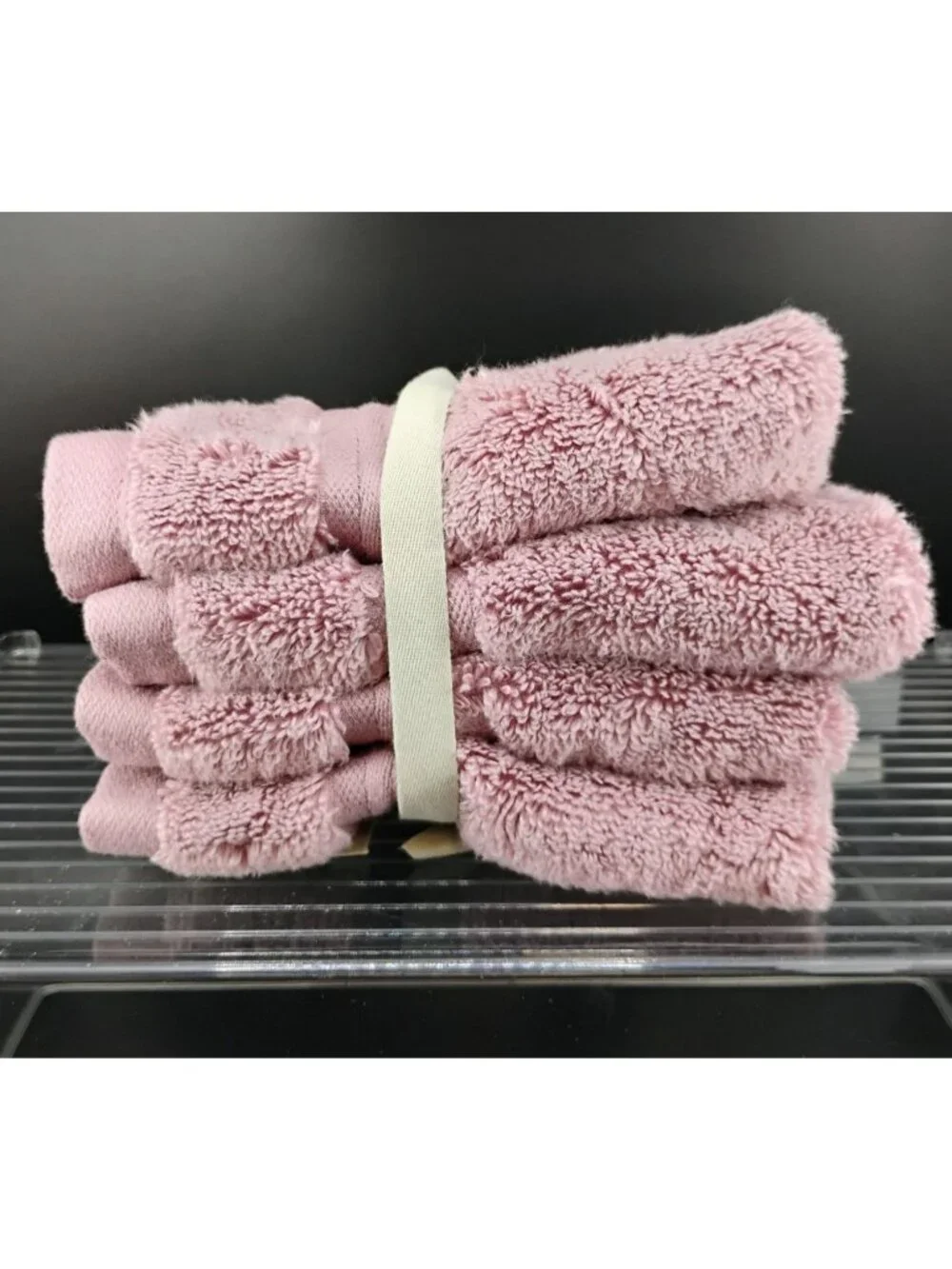 Threshold Spa Plush Washcloths Set Of 4 Rose 639 GSM Ultra Soft